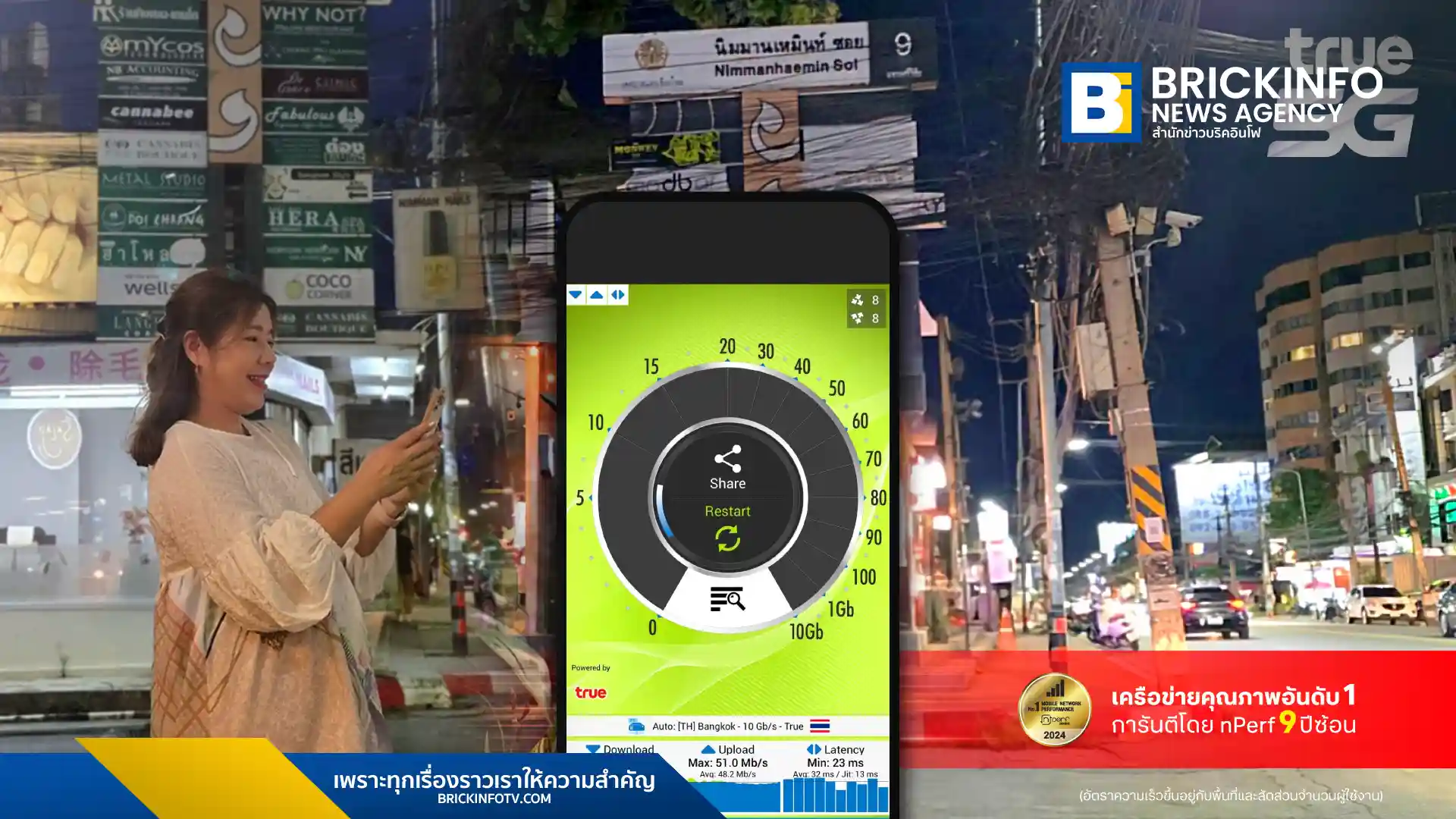 ทรู คอร์ปอเรชั่น (True Corporation) ยกระดับเครือข่าย 5G ในเชียงใหม่ เปิดใช้งานคลื่น 2600 MHz เต็มแบนด์วิดท์ 90 MHz เพื่อรองรับนักท่องเที่ยวที่เพิ่มขึ้นทั้งในย่านนิมมานเหมินท์และสนามบิน