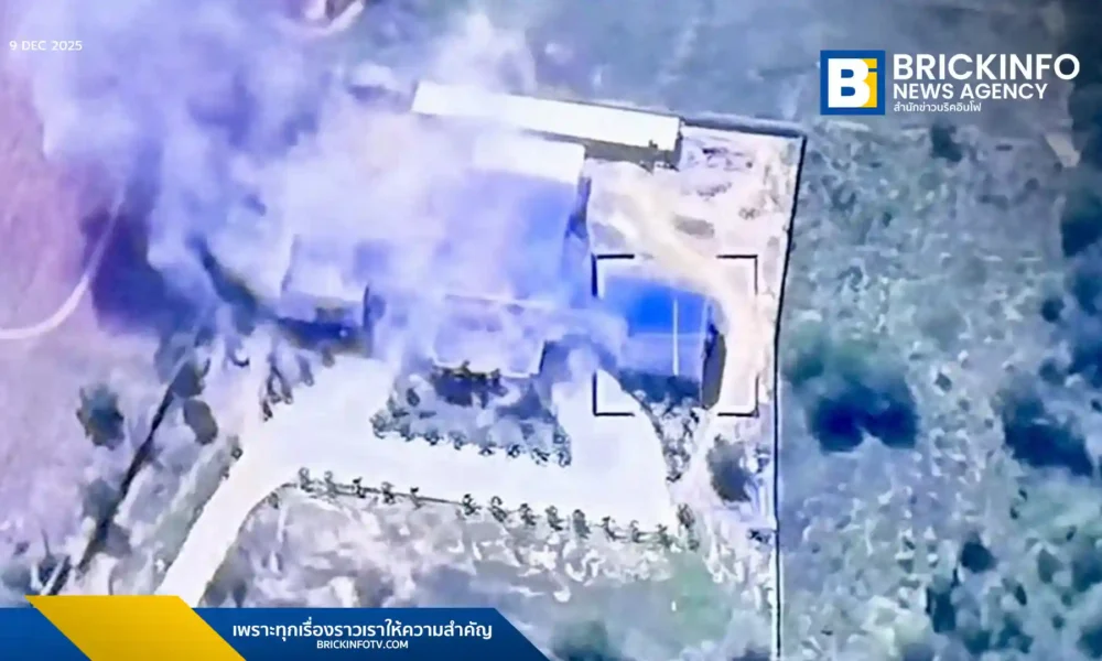 The Burapha Task Force's Task Force 11 executes a tank-fired operation to destroy a Cambodian casino compound used as a weapons depot and firing position against Thai forces.
