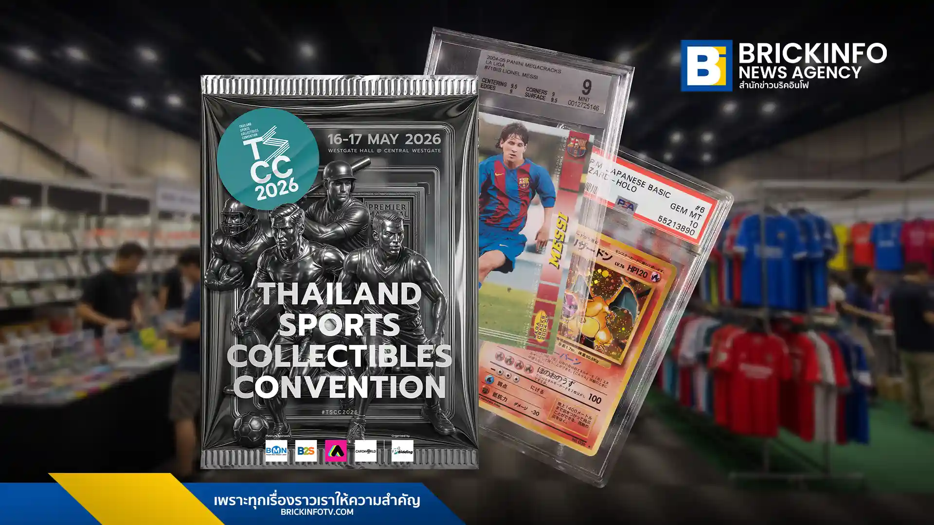 พบกับงาน TSCC'26 Thailand Sports Collectibles Convention 2026 มหกรรมของสะสมกีฬาที่ใหญ่ที่สุดในไทย รวมการ์ดนักกีฬา เสื้อวินเทจ และกิจกรรม Meet & Greet ณ เซ็นทรัล เวสต์เกต