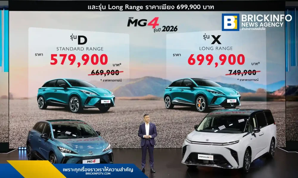 เอ็มจี (MG) เปิดตัวรถยนต์ไฟฟ้า 2 รุ่นใหม่ NEW MG MAXUS 9 รุ่น V+ และ NEW MG4 MY2026 อัปเกรดสเปกแรงขึ้น 245 แรงม้า พร้อมรับประกันแบตเตอรี่ตลอดอายุการใช้งานในงาน Motor Show 2026