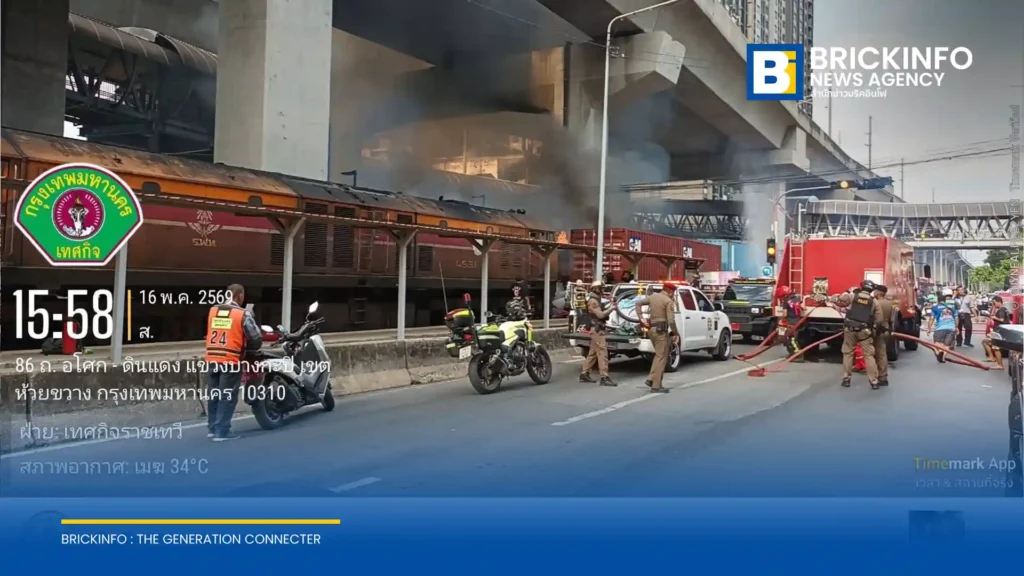 เกิดเหตุรถไฟบรรทุกสินค้าชนรถโดยสารประจำทาง ใกล้สถานีมักกะสัน เขตราชเทวี เพลิงลุกไหม้ท่วมรถบัส เสียชีวิตอย่างน้อย 8 ราย บาดเจ็บอีก 15 ราย เจ้าหน้าที่เร่งคุมสถานการณ์