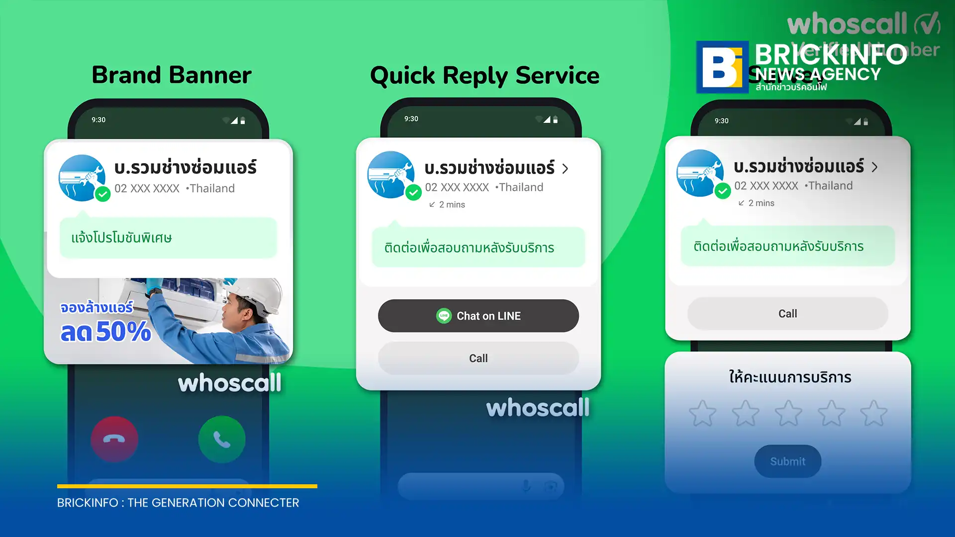 บริษัท โกโกลุก (Gogolook) เปิดตัวบริการ Whoscall Verified Number หรือติ๊กเขียว ชู 3 ฟีเจอร์ใหม่บนแอปพลิเคชัน Whoscall ช่วยธุรกิจยืนยันตัวตน แก้ปัญหาคนไทย 40.1% ไม่กล้ารับเบอร์แปลก พร้อมเพิ่มโอกาสปิดการขายให้ธุรกิจไทย