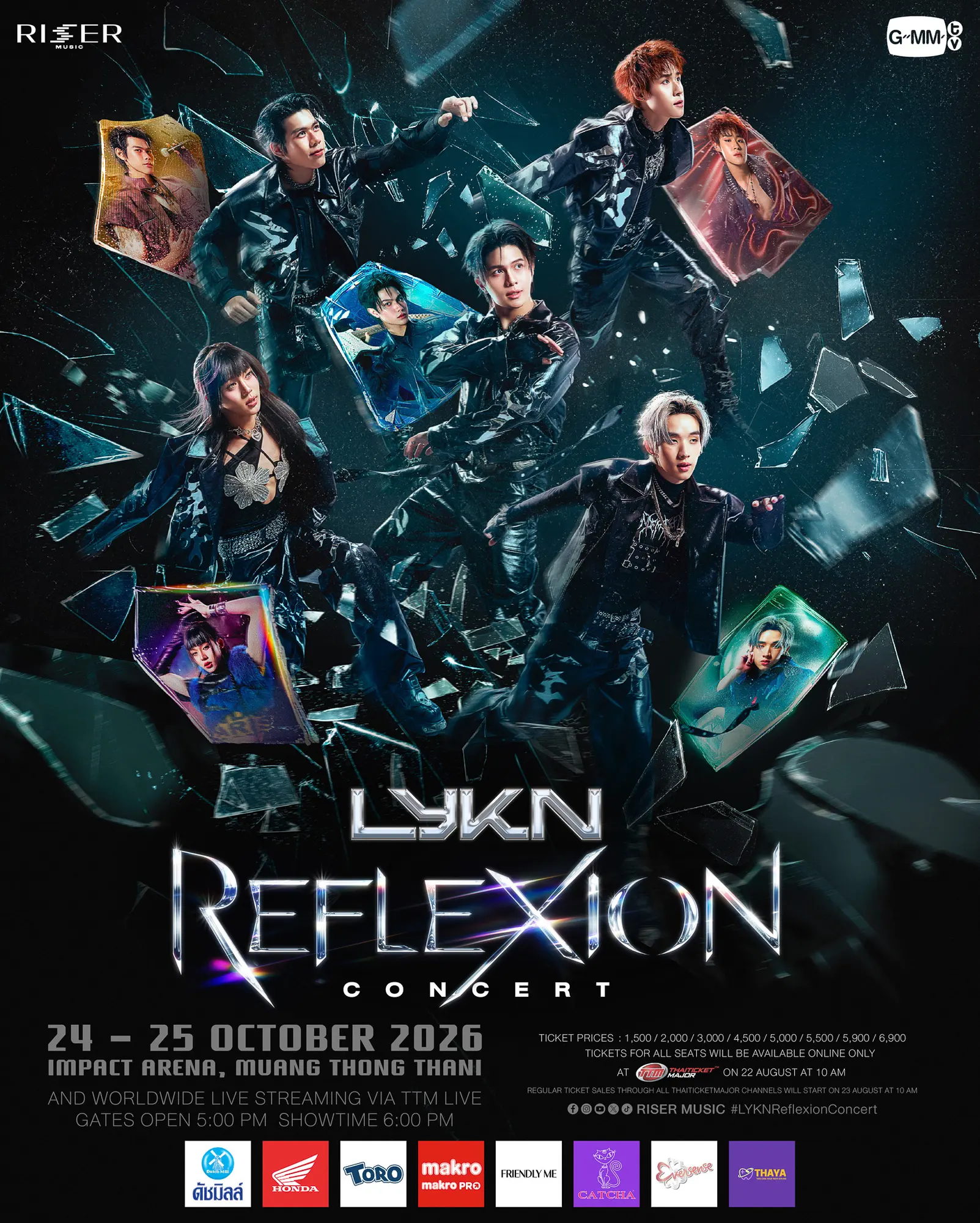LYKN บอยกรุ๊ปจาก RISER MUSIC ประกาศจัดคอนเสิร์ต LYKN REFLEXION CONCERT 2 รอบการแสดง ณ อิมแพ็ค อารีน่า วันที่ 24-25 ต.ค. 2569 เปิดขายบัตร 22 ส.ค.นี้