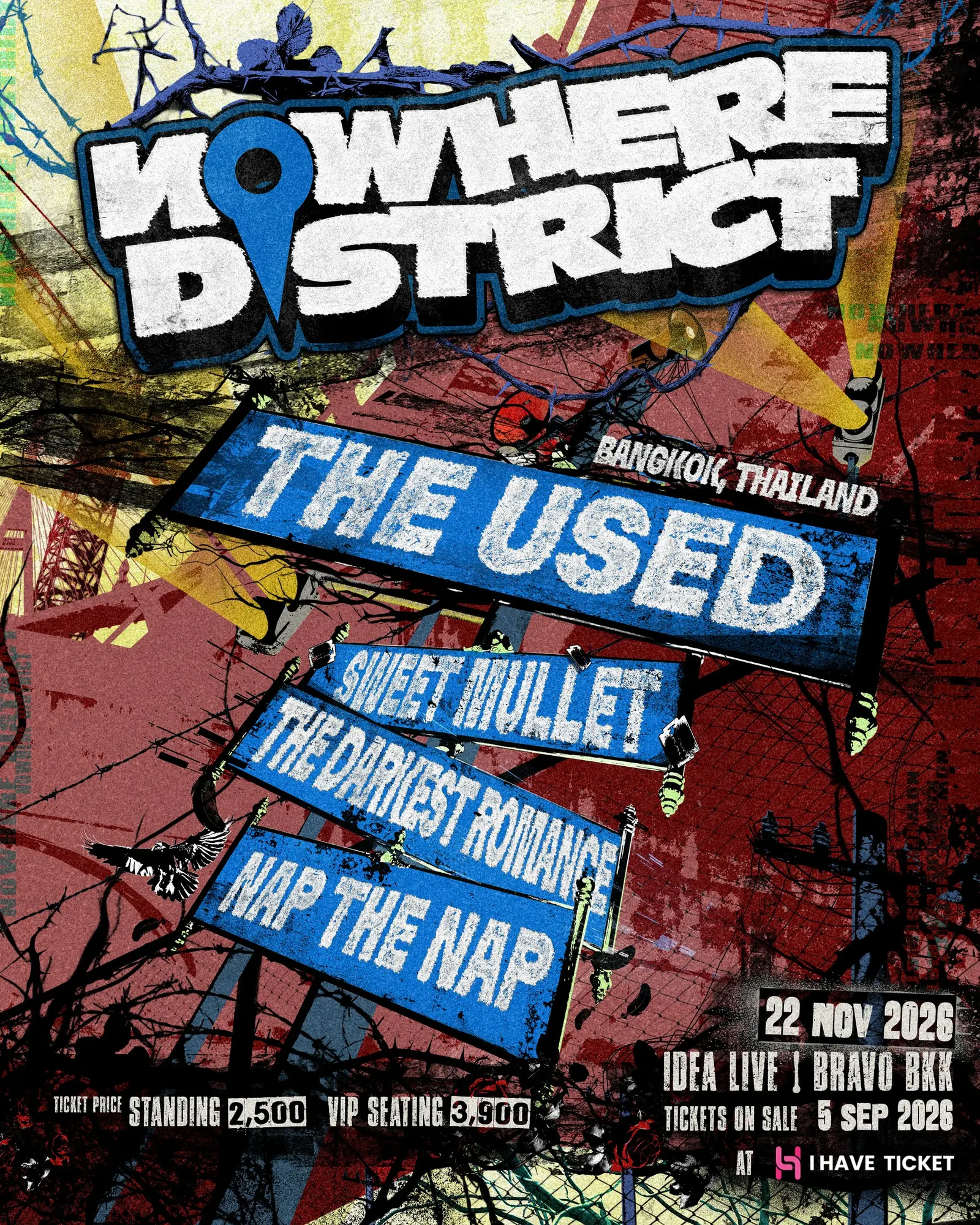 ครึ่งเก้า GROUP จัดเทศกาลดนตรี NOWHERE DISTRICT คว้า The Used แสดงที่ไทยที่เดียวในเอเชีย ร่วมกับ Sweet Mullet, The Darkest Romance และ NAP THE NAP วันที่ 22 พ.ย. 2569