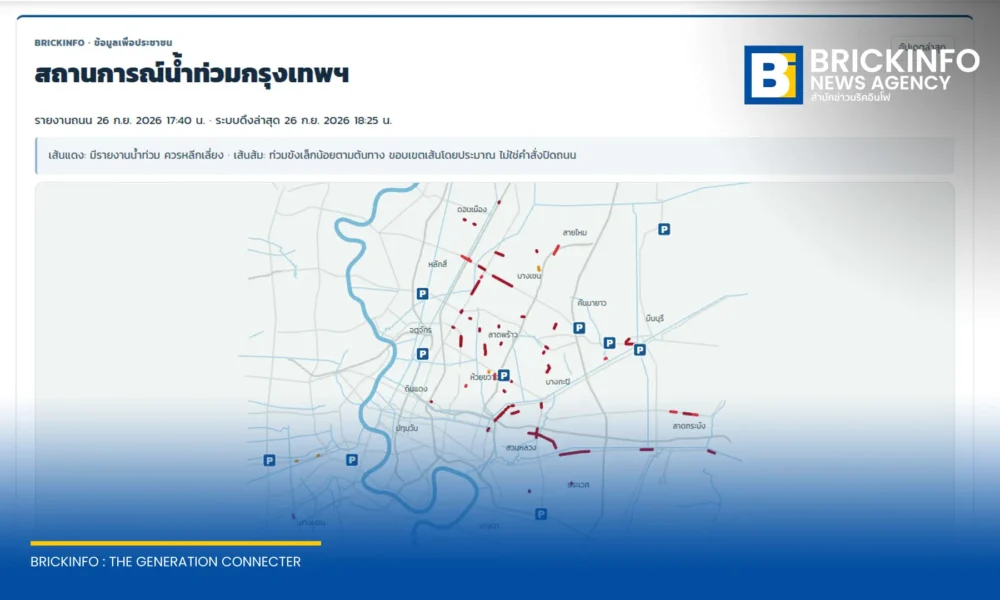 สำนักข่าวบริคอินโฟเปิดบริการแผนที่น้ำท่วมกรุงเทพฯ อ้างอิงข้อมูลสำนักการระบายน้ำ กทม. และ Bangkok NOW เช็กจุดเลี่ยงเส้นทางสีแดง พร้อมพิกัดจุดจอดรถหนีน้ำ