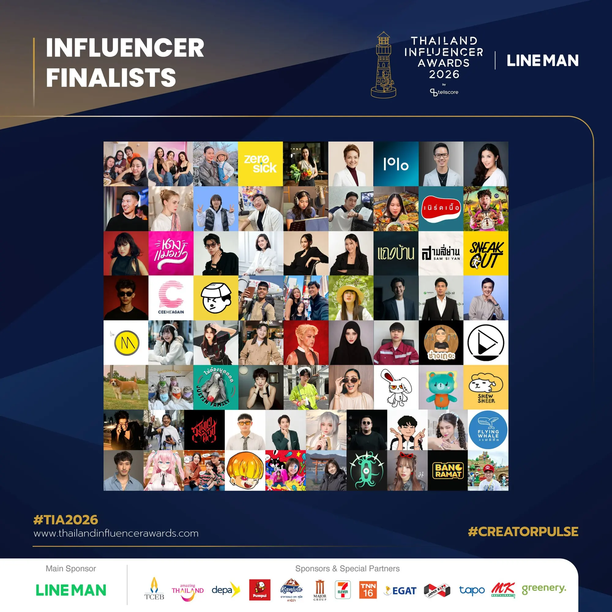 เทลสกอร์เตรียมจัดงานมอบรางวัล Thailand Influencer Awards 2026 ภายใต้แนวคิด CREATOR PULSE รวม 54 ครีเอเตอร์เข้าชิงรางวัล และ 36 สาขาแคมเปญแบรนด์ยอดเยี่ยม
