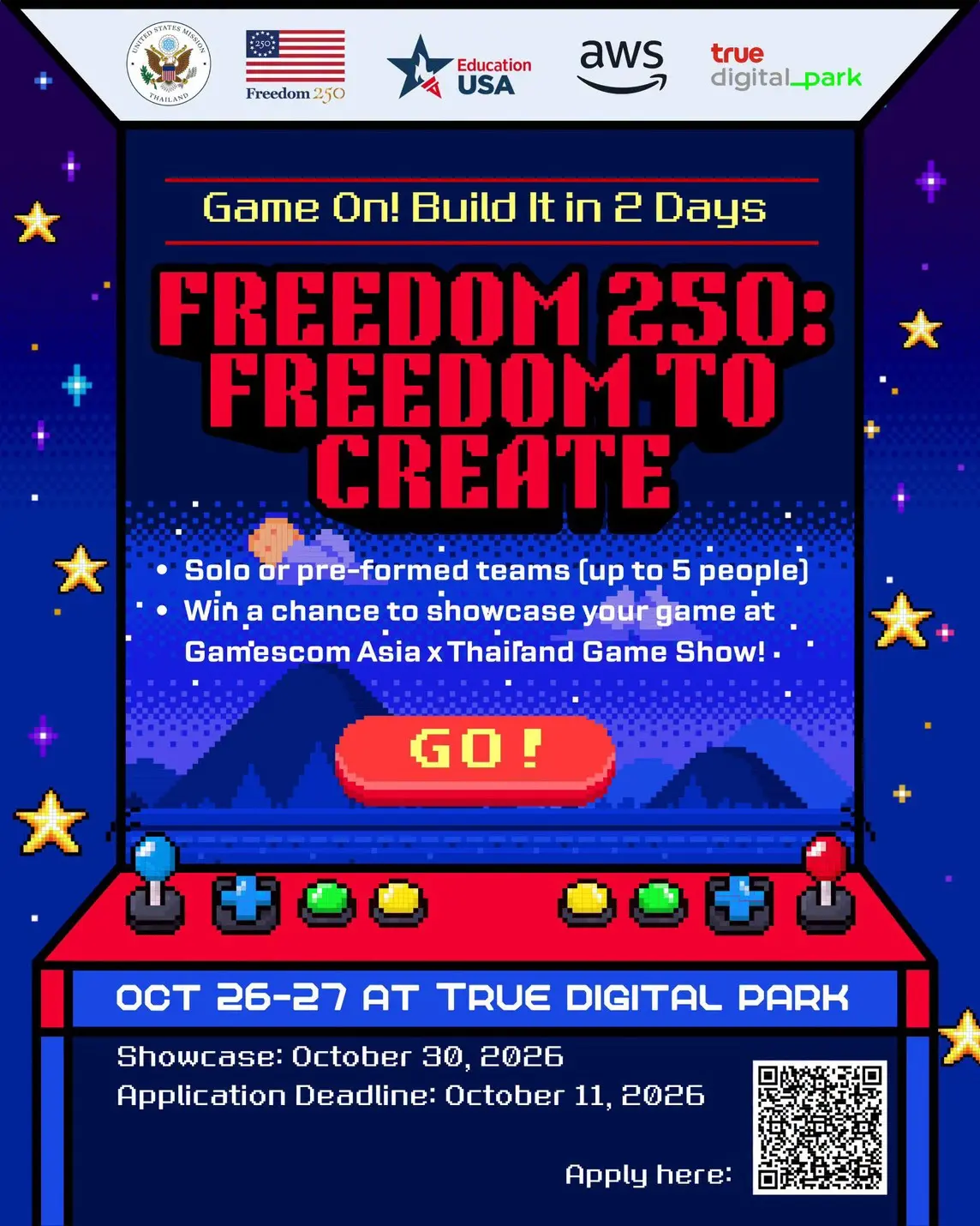 สถานทูตสหรัฐฯ ประจำประเทศไทย เปิดรับสมัครนักพัฒนาเกมร่วมแข่งขัน Freedom 250 Game Jam ลุ้นแสดงผลงานที่ U.S. Pavilion ในงาน Gamescom Asia x Thailand Game Show 2026