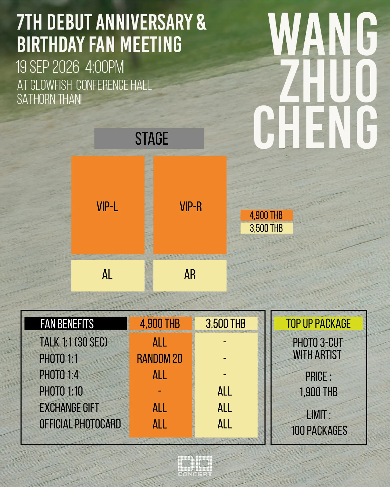 Wang Zhuo Cheng ชวนแฟนคลับฉลองเดบิวต์ครบ 7 ปีและวันเกิดในงานแฟนมีตติ้ง 19 กันยายนนี้ ณ GLOWFISH สาทรธานี