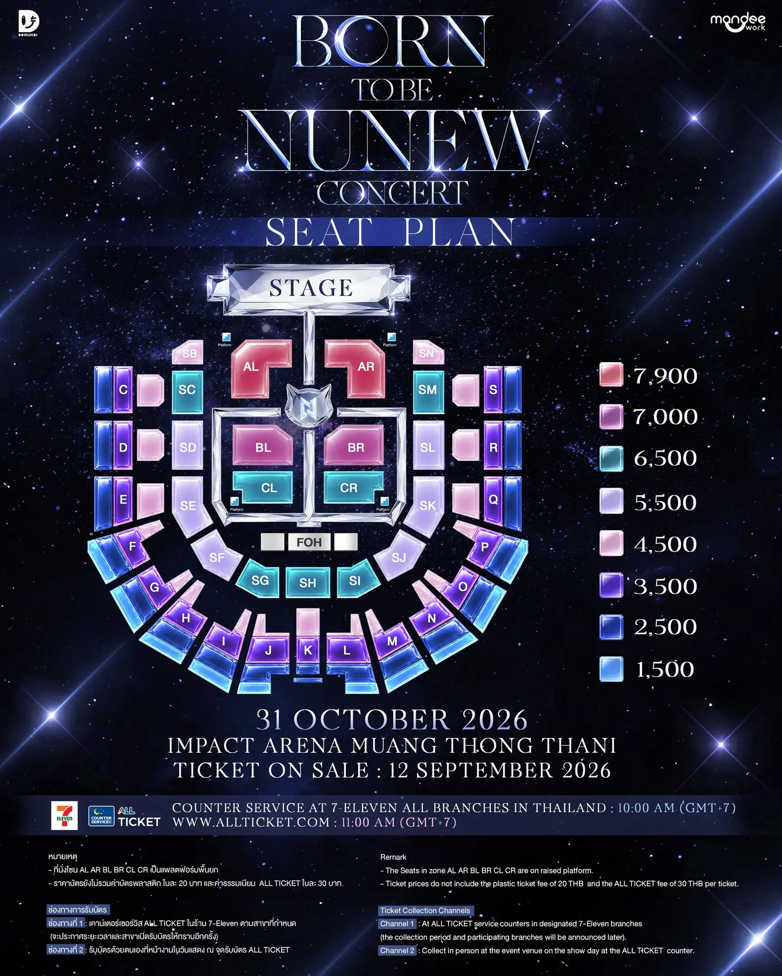 โปสเตอร์ประกาศเพิ่มรอบสอง คอนเสิร์ต NUNEW 2nd Concert Born to be NuNew Concert ของ นุนิว ชวรินทร์