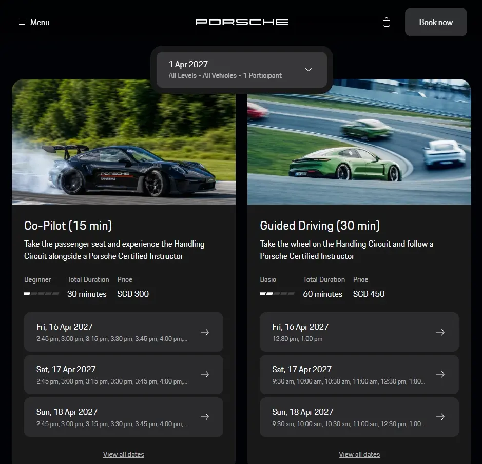 Porsche Experience Centre Singapore (PEC Singapore) เปิดระบบจองออนไลน์ เสนอโปรแกรมทดลองขับและ Co-Pilot เริ่มกิจกรรมขับขี่ตั้งแต่เดือนเมษายน 2570