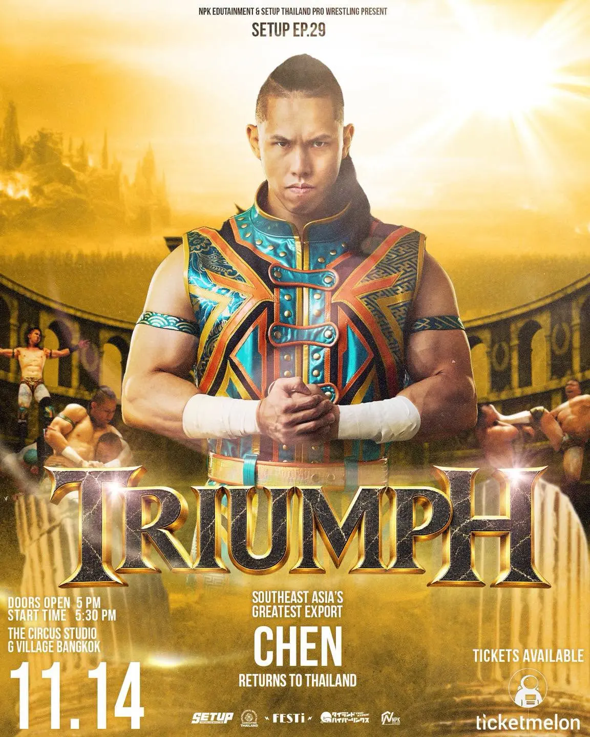 สมาคมมวยปล้ำ SETUP Thailand Pro Wrestling เตรียมจัดศึกใหญ่ส่งท้ายปี 2026 รายการ SETUP EP.29 TRIUMPH วันที่ 14 พฤศจิกายนนี้ ที่ The Circus Studio กรุงเทพฯ