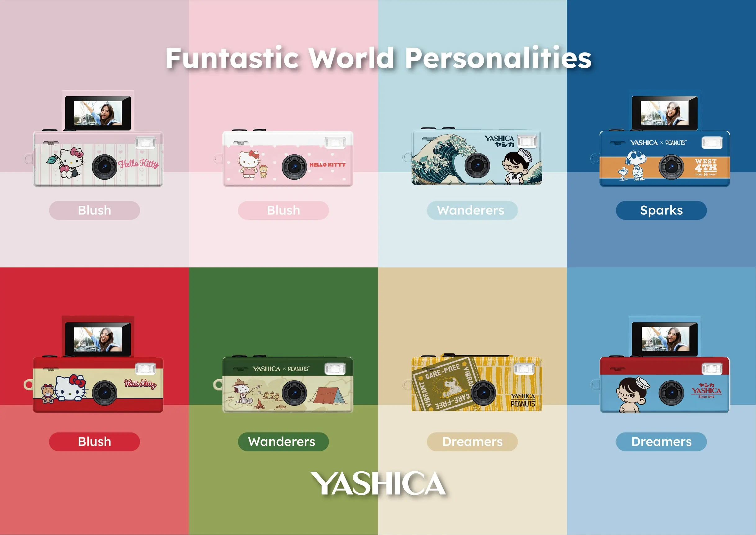 YASHICA เปิดตัวแนวคิด FUNtastic World จัดหมวดหมู่กล้องพวงกุญแจ FUNtastic Keychain Camera ตาม 4 บุคลิกและอารมณ์ รองรับการขยายคอลเลกชันในอนาคต